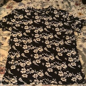Floral Black and White T-Shirt